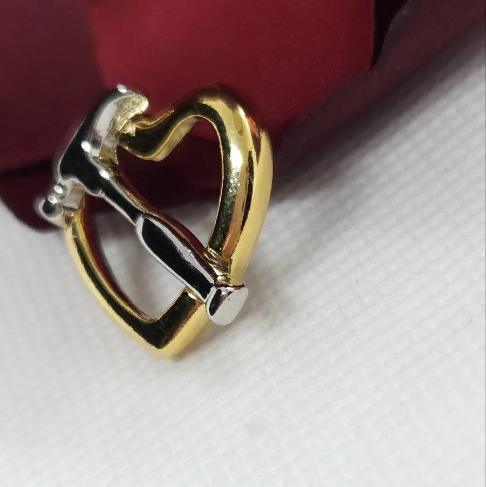Gold Heart & Silver Hammer Pin Lapel Pin